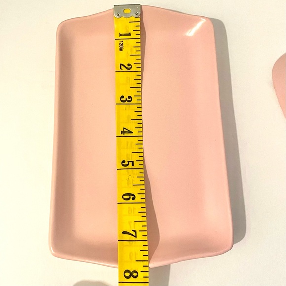 Isola Cucina Ceramic Pink Butter Dish Matte Finish Pressed Circles Shabby Chic - Picture 7 of 9